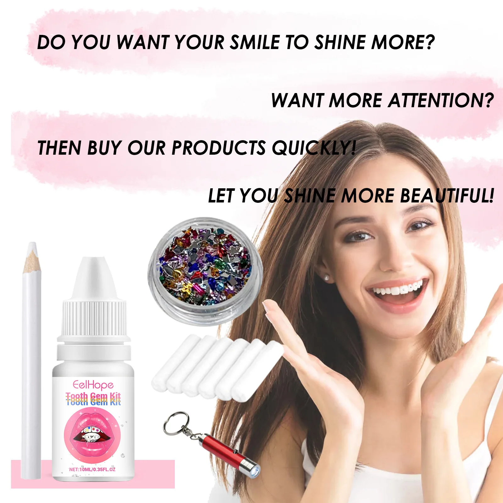 Tooth Jewelry Kit DIY Clear Pr - огляд і ціна Teeth Whitening Light Kit